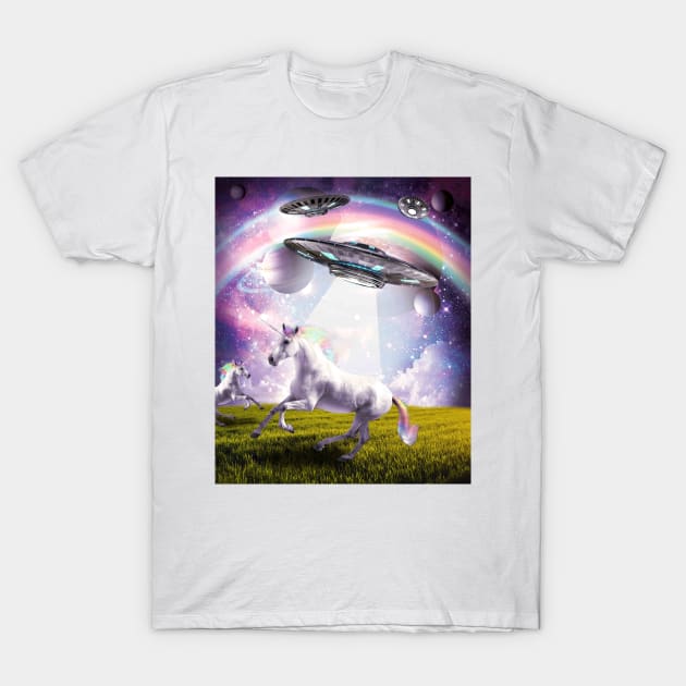 UFO Abducting Unicorn T-Shirt by Random Galaxy